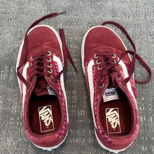 Vans Women's Burgundy Pink Suede Old Skool Sneakers